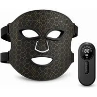 ibettertec LED-Gesichtsmaske Kosmetikbehandlungsgerät 8-Farben-LED-Maskengerät, Mit Rotlichttherapie Mikrodermabrasionsgerät LED Mask, Lichttherapie Maske mit 352 LEDs, Für das Gesicht kabelloses LED-Gesichtsmaske, Hautpflege für Zuhause