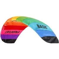 Wolkenstürmer Kite Paraflex Basic 1.7 Lenkmatte in vielen Farben - Ready to Fly 170 cm, (Drachenmatte Set ab 6 Jahren mit Dyneema Schnüren 25 m, 1-tlg), Stunt Kite for Adults 1 m² Zweileiner für Anfänger (regenbogen)