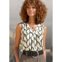 LASCANA Tanktop mit Alloverprint und V-Ausschnitt, sommerliches Blusentop