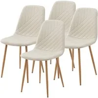 en.casa Esszimmerstuhl, »Köfering« 4er Set Beige