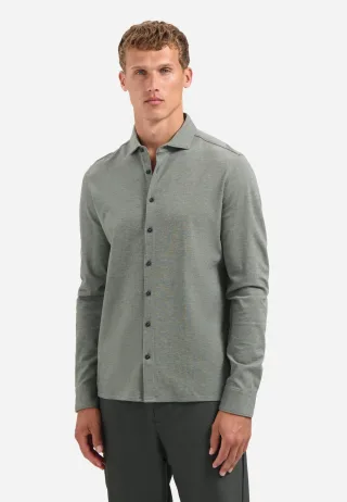 No Excess - Shirt Jersey Melange Stretch dark green - Gr. - S