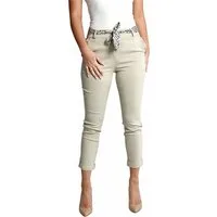Mississhop Stretch-Hose Female Damen Stretch Klassische Chino Hose mit gemustertem Tuch N. 366