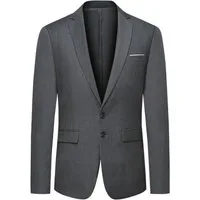 Allthemen Anzugsakko Herren 1 Knopf Blazer mit klassischem Reverskragen
