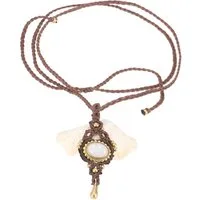 Guru-Shop Perlenkette Boho Makramee Halskette, Unikat Elfenschmuck,..