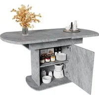 Sweiko Esstisch Ausziehbarer ovaler Esstisch mit Stauraum,  (Kaffee-Freizeittisch, moderner minimalistischer Esstisch, 2 Staufächer und 1 Aufbewahrungsschränke), L110/130*W70*H75cm