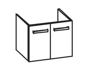 Artiqua 413 Waschtischunterschrank für it! 121970, 122970 Sangallo Grau quer, 413-WU2T-K111-7154-432 413-WU2T-K111-7154-432