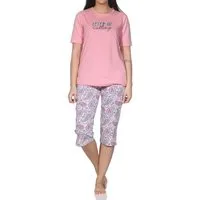 Normann Pyjama Normann Damen Capri-Pyjama kurzarm Paisley-Muster – auch in Übergröße