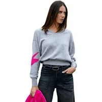 Freeman T. Porter Strickpullover - stylischer Instarsia Pullover mit Blitzmuster am Arm