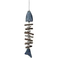 Deko-Impression Dekohänger Fishbone Dekohänger Fisch Holz Natur Treibholz Steine 50 cm (1 St)