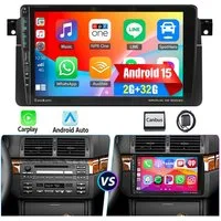 ESSGOO 9" Android 15 Autoradio für BMW 3er E46 1998–2006 CarPlay GPS Mit USB Autoradio (4+64GB(optional), Digitalradio (DAB), FM, USB und Type-C, AM, SWC, GPS Navi Android Auto Bluetooth EQ USB WIFI IPS Touchscreen)