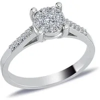 EinStein Diamant Diamantring Diamant Solitär Ring mit 1 Carat Effekt 8 Karat Weissgold