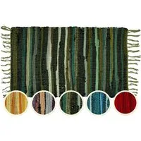 Marrakesch Orient & Mediterran Interior Badematte Boho Vorleger Callum handgefertigt aus Baumwolle in Grün 50 x 90 cm, Baumwolle