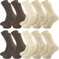 GAWILO Socken für Damen und Herren aus 100% Baumwolle ohne Naht (10 Paar) mit venenfreundlichem Komfortbund