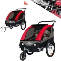 TIGGO Fahrradkinderanhänger Kinderanhänger 2 in 1 Kinderfahrradanhänger Fahrradanhänger, für 1-2 Kinder inklusive Joggerkit