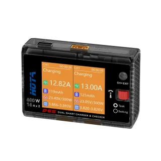 HOTA D6S DC 600W 16A*2 Dual Channel 6S Lithium Battery Balanced Charger for LiPo / LiHV / LiFe / Lilon / Li-ion / NiCd /