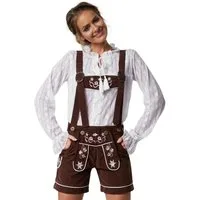 dressforfun Trachtenhose Oktoberfest-Hose in klassischer Trachtenform, feine (Damenhose, für Volksfeste in Braun) Gesäßtasche in Herzform, Gürtelschlaufen und abnehmbare Hosenträger