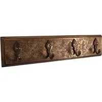 Guru-Shop Kleiderhaken 4èr Vintage Wandhaken mit Messingverzierungen,..