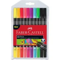 Faber-Castell Filzstift Faber-Castell Doppelfasermaler neon 10er Set
