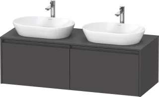 Duravit Ketho.2 Konsolenwaschtischunterbau wandhängend Graphit Matt 1400x550x459 mm - K24888B4949000 K24888B49490000