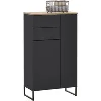 BASIC by Balculina Midischrank Denver Midischrank, Badezimmerschrank BxHxT 60x106x32 (1-St) Breite 60 cm, Tür L/R montierbar, Softclose