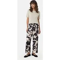 comma Chinos Hose Verkürzte Hose mit Bindegürtel aus Viskose