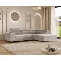 MOEBLO Ecksofa OSTIN, 290 cm – Modernes L-Sofa mit Schlaffunktion, Bettkasten und verstellbaren Kopfstützen, Cord oder Strukturstoff, - (BxHxT): 290 x 75–90 x 202 cm