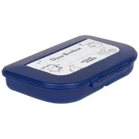 SCHOOL-MOOD® Lunchbox Brotdose blau, mit Namensschild, Frühstücksbox, Brotbox, Brotbüchse