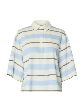selected women - SLFRELAXED MELLIE 2/4 POLO Egret - Gr. - L