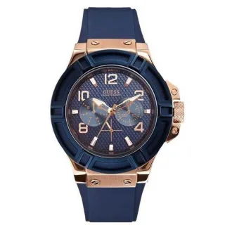Guess W0247G3 Blaue Silikon Herrenuhr