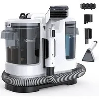 lubluelu Teppichreinigungsgerät Tragbar Polsterreiniger Waschsauger Teppichreiniger Dual Tank 3in1, 450 W, mit 13500pa Saugkraft