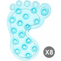 Berilo Anti-Rutsch-Pad 8X Anti-RUTSCH-Sticker Fuß für Badewanne Dusche Pads 64 (Blau), Duscheinlage Wanneneinlagen Badematte Antirutschmatte Aufkleber