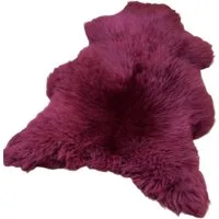 Provellus Fellteppich Bordeaux Rot Lammfell Schaffell – Gefärbt, Weiches Echtfell L–XXL, 110-120 cm x 60-70 cm