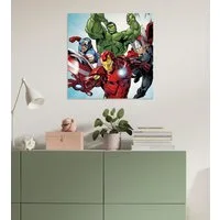 Komar Leinwandbild Marvel Avengers Teampower, Disney (1 St), 60 x 60 cm (Breite x Höhe) - Kinderzimmer, Dekoration