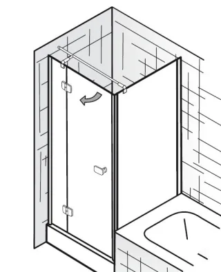 HSK Premium Softcube Drehtür mit verkürzter Seitenwand 6800xxx68310xx