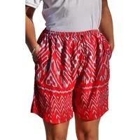 PANASIAM Shorts kurze Hose Damen Shorts Sweatshort aus 100% Viskose Stoffhose Wellness gemusterte Sommerhose mit Kordelzug und Taschen leichte Strandshort