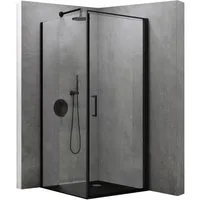 doporro Eckdusche Duschkabine 90x90cm 8mm ESG mit Nano-Beschichtung H:195cm Rav36-P, BxT: 75x75 cm, Einscheibensicherheitsglas