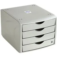 HELIT Schubladenbox the green chameleon, mit 4 Schubladen, geschlossen, stapelbar, Recycling-Kunststoff
