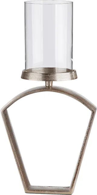 Casablanca by Gilde Windlicht "Nostro, Weihnachtsdeko" aus Aluminium mit Glaseinsatz