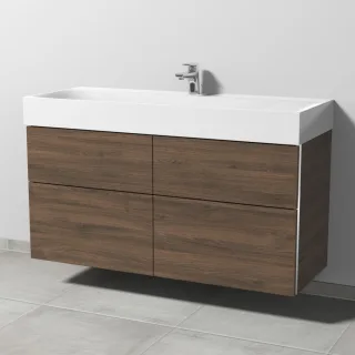 Sanipa 3way Waschtischunterbau zu Kaldewei Silenio Waschtisch mit 4 Auszügen, Eiche-Arizona BR45780