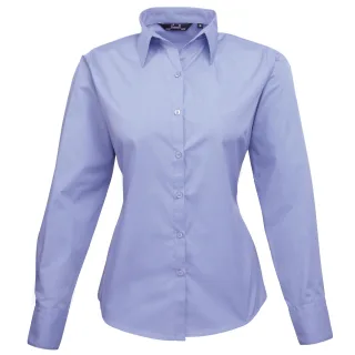 Premier - Bluse für Damen Langärmlig (Mittelblau)
