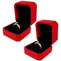 BAYLI Schmucketui 2er Pack Ringetui für Verlobungsringe Ringbox für Ringe Ringschachtel