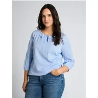 TOM TAILOR PLUS 3/4-Arm-Shirt T-Shirt (im Einserpack) Plus Size - Bluse mit Streifenmuster