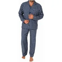 Trend by Normann Pyjama Herren Flanell Pyjama langarm Schlafanzug zum durchknöpfen
