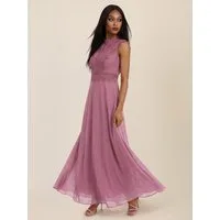Apart Abendkleid mit Häkelspitze und Stehkragen