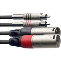 Stagg Stagg Twin-Kabel 2x Cinch RCA zu 2x XLR Buchse 60cm Audio-Kabel, 2 Cinch (RCA) Steckern auf 2 XLR-Buchsen