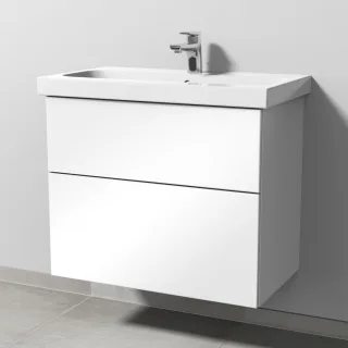 Sanipa 3way Waschtischunterbau zu Geberit iCon Light Waschtisch mit 2 Auszügen, Weiß-Glanz SF57278