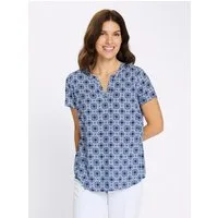 Sieh an! Klassische Bluse Schlupfbluse Kurzarm