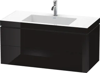 Duravit L-Cube c-bonded Set wandhängend Schwarz Hochglanz 1000x480x500 mm - LC6928O4040 LC6928O4040