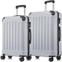 YONSLY Trolleyset Hartschalen-Reisekoffer Rollkoffer Trolley Gepäckset aus ABS, 4 Rollen, (Reiseset, 2 tlg., Größen L&XL), mit 360° Doppelrollen, Zahlenschloss und ergonomischem Gummigriff