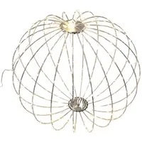 Dekoleidenschaft LED Kugelleuchte "Shine" Kugel aus Metall silber mit ca. 384 LED, Leuchtkugel mit Timer, LED fest integriert, Dekokugel Ø 40cm, Leuchtdeko, Balkon- und Gartendeko für Draußen